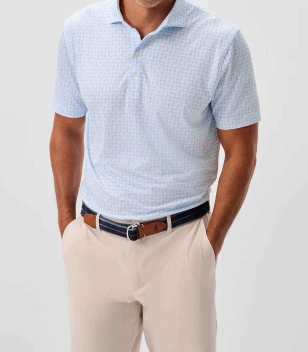 NEW JOHNNIE-O performance jersey polo in maliblu